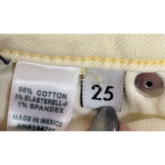 Etica Micki Flared Jean with Chewed Hem in Pale Yellow NWT Size 25 - Picture 5 of 5